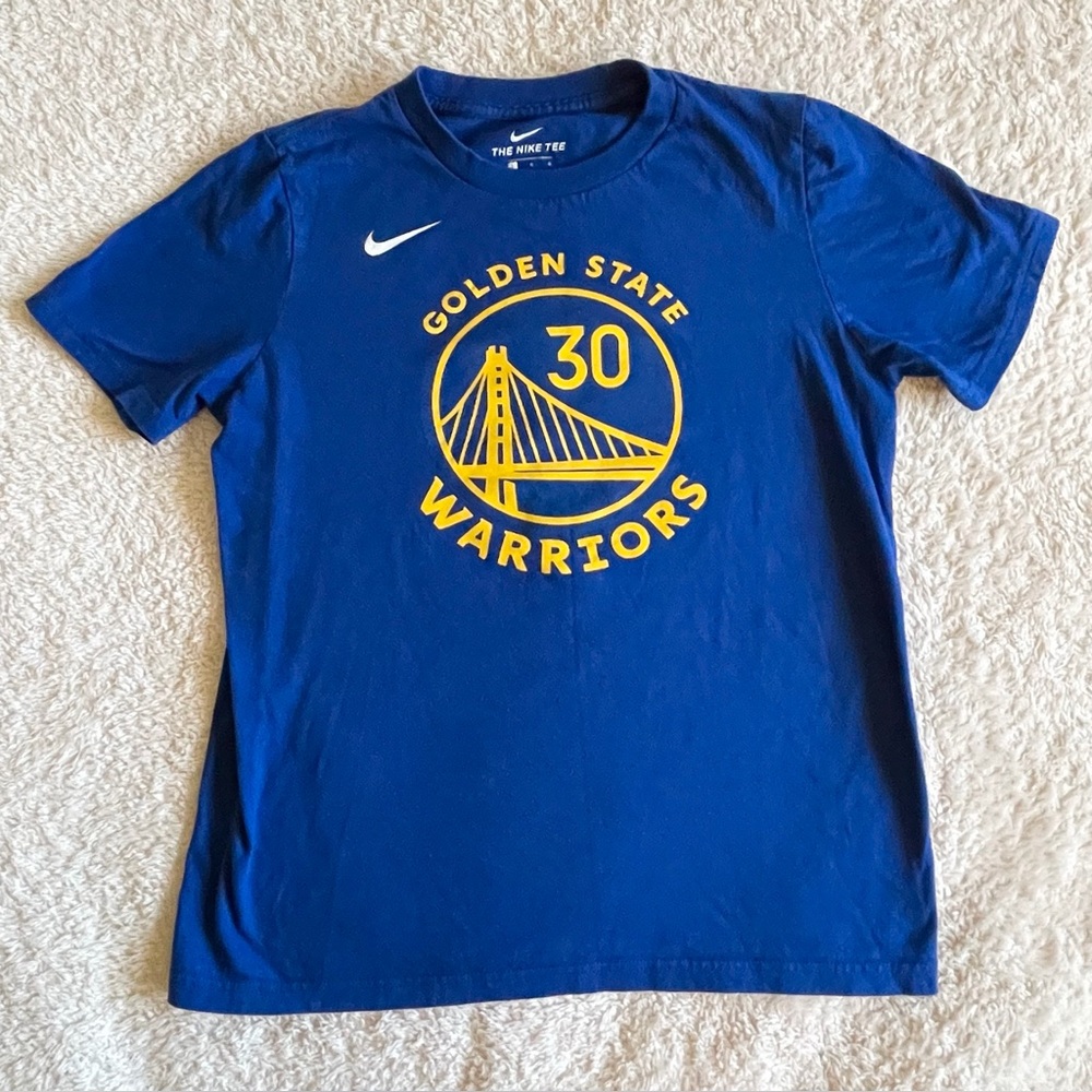 Nike Kids Youth Golden State Warriors Blue Graphic Tee T-Shirt Large 14/16 Curry